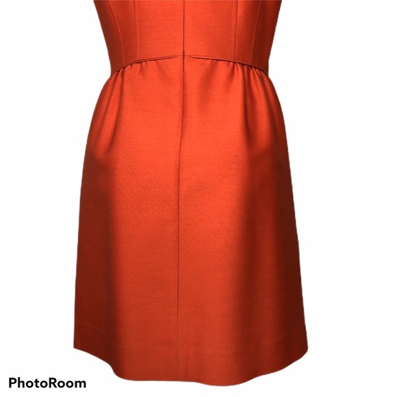 J. Crew Allie Orange Wool/Silk Pleated Dress - Picture 7 of 8